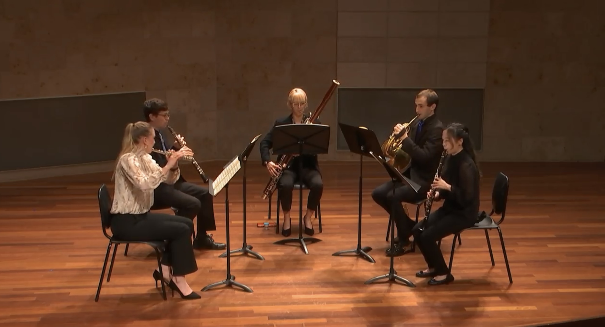 Yijin Wang performing in a woodwind chamber ensemble